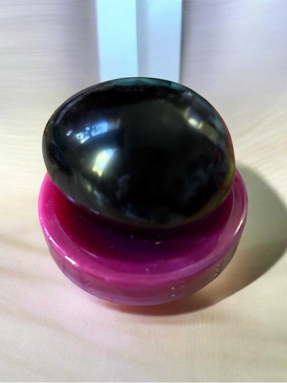 Black Obsidian Stone Egg use for decoration or meditation purposes.